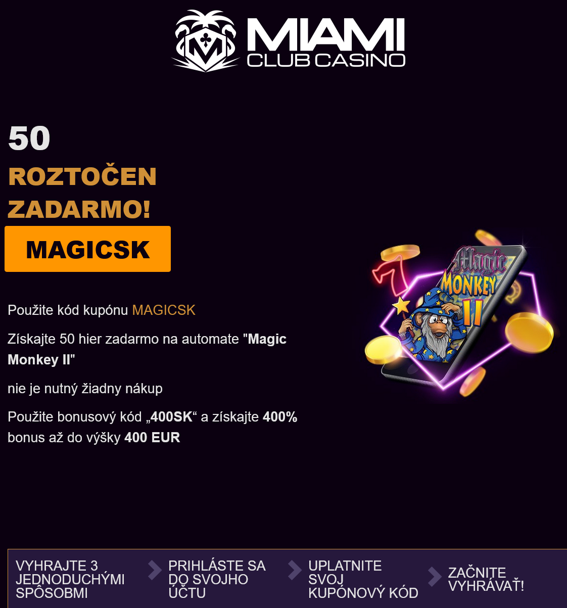 Miami Club SK 50 Free Spins (Slovakia)