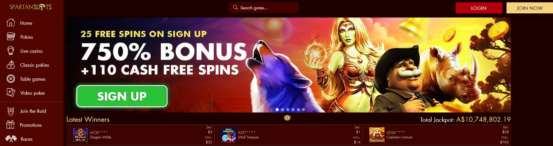 Spartan Slots Australia