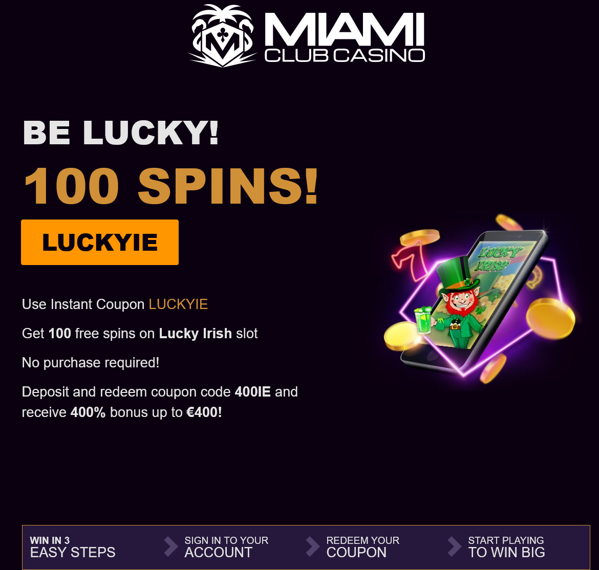 Miami Club Casino 100 Free
                                        Spins