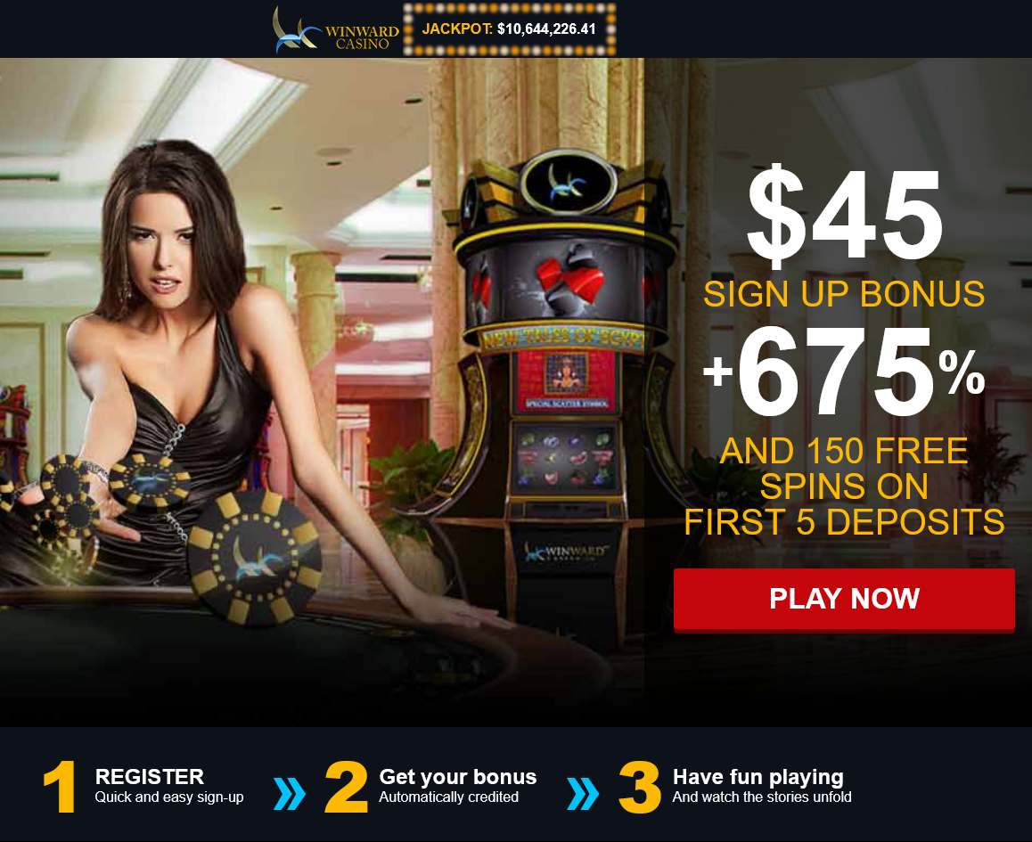$45 SIGN UP BONUS + 675% AND 150 FREE SPINS ON FIRST 5 DEPOSITS
