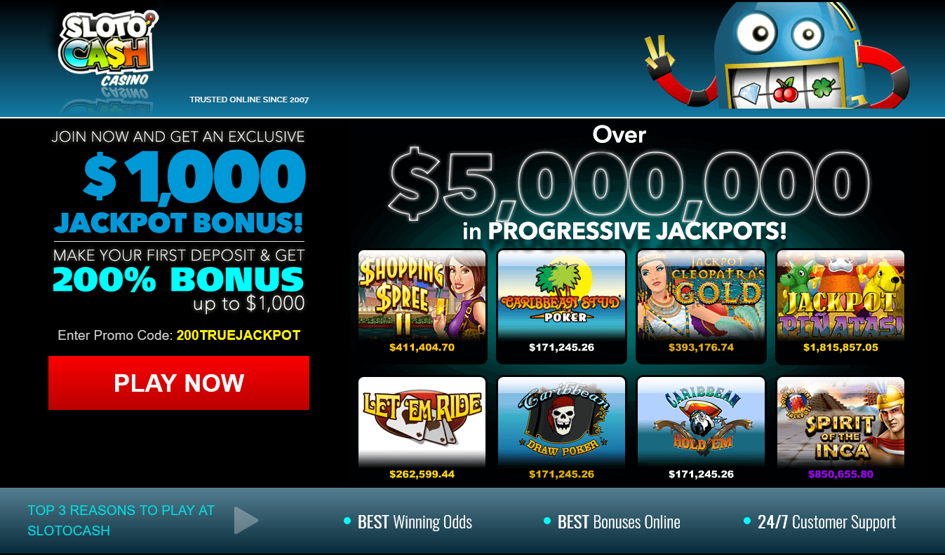 Slotocash
                                                    Progressive
                                                    Jackpots