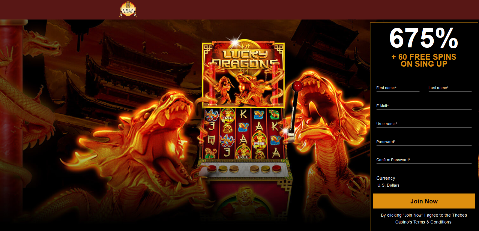 TheBes Casino - EN 675% + 60 free spins Lucky Dragons